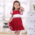 2017 flutter sleeve girls boutique Christmas dress